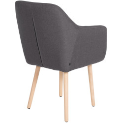 Chaise visiteur Utrecht tissu natura | gris foncé