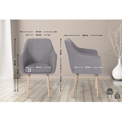 Chaise visiteur Utrecht tissu natura | gris