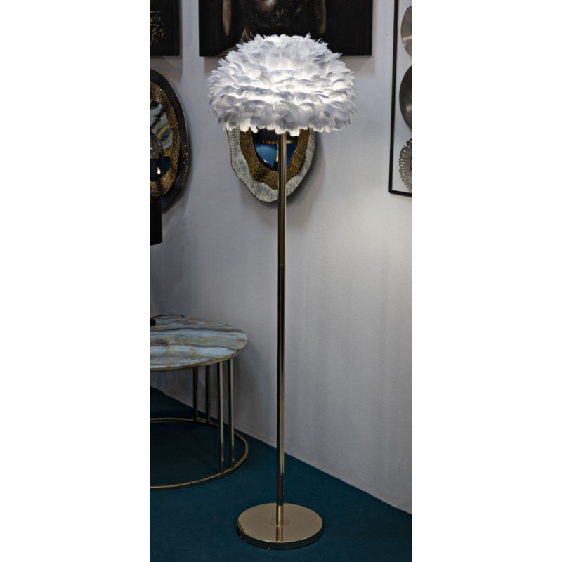 Lampadaire Plumes Slim Gris – Élégance Contemporaine Ø 43x170 cm