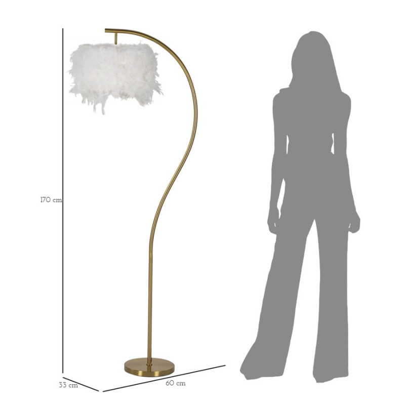 Lampadaire Semi Arc – Style Glam 60x33x170 cm