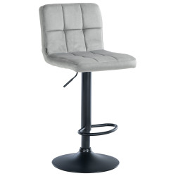 Tabouret de bar Pérou velours noir gris