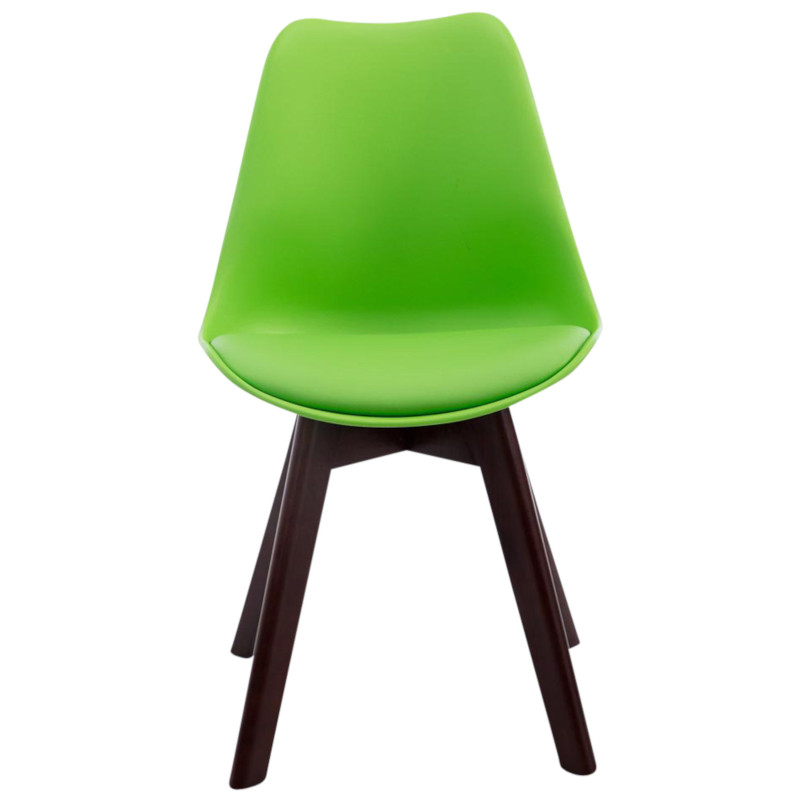 Lot de 4 chaises visiteurs Borneo V2 en simili cuir noyer | vert