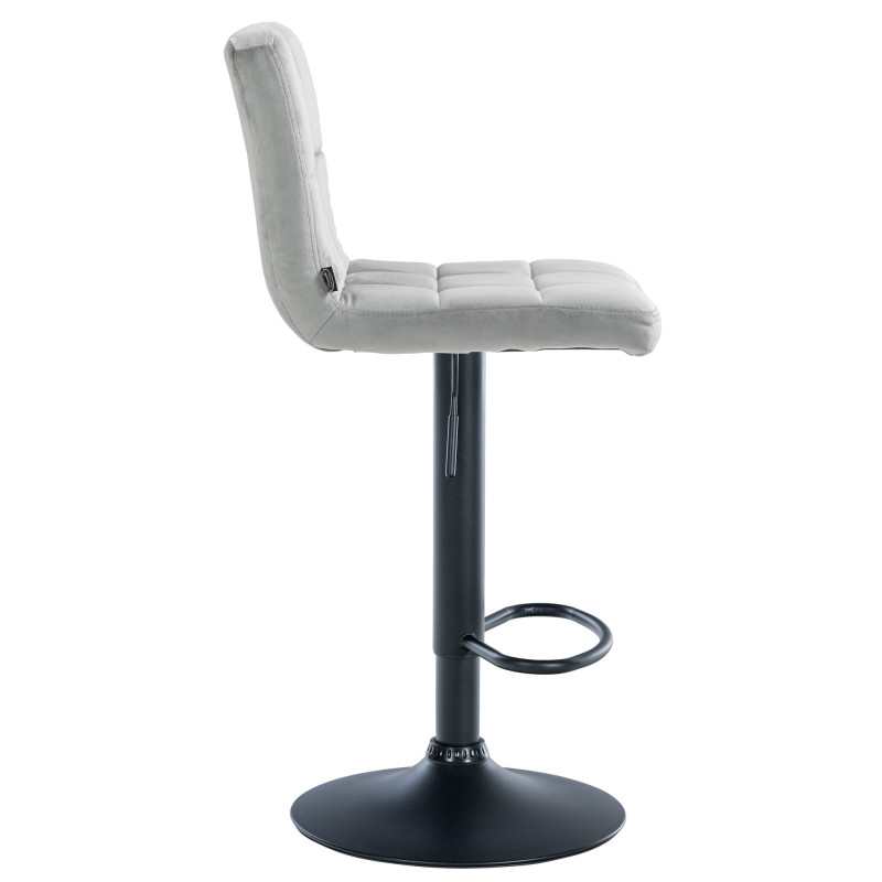 Tabouret de bar Pérou velours noir gris