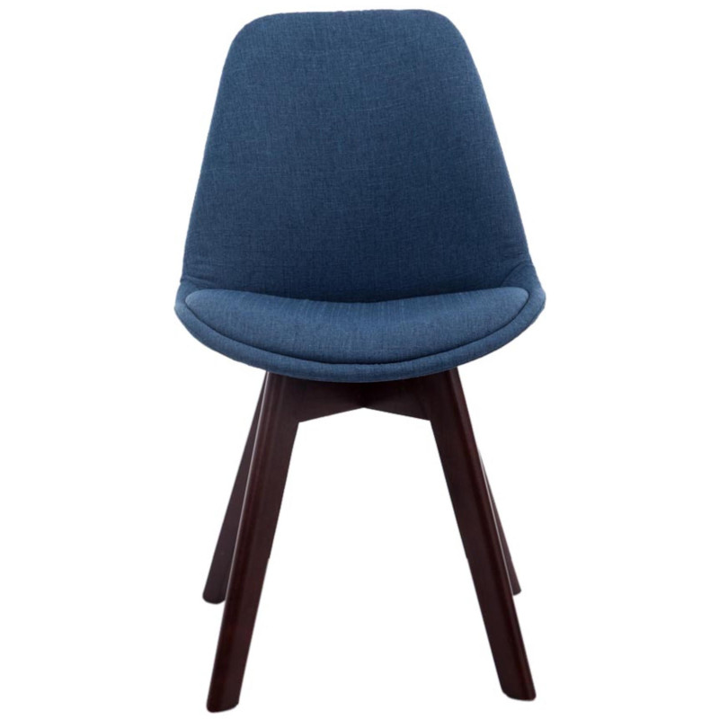 Lot de 4 chaises visiteurs Borneo V2 en tissu noyer | bleu