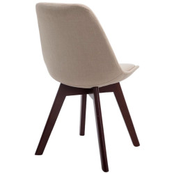 Lot de 4 chaises visiteurs Borneo V2 en tissu noyer | crème