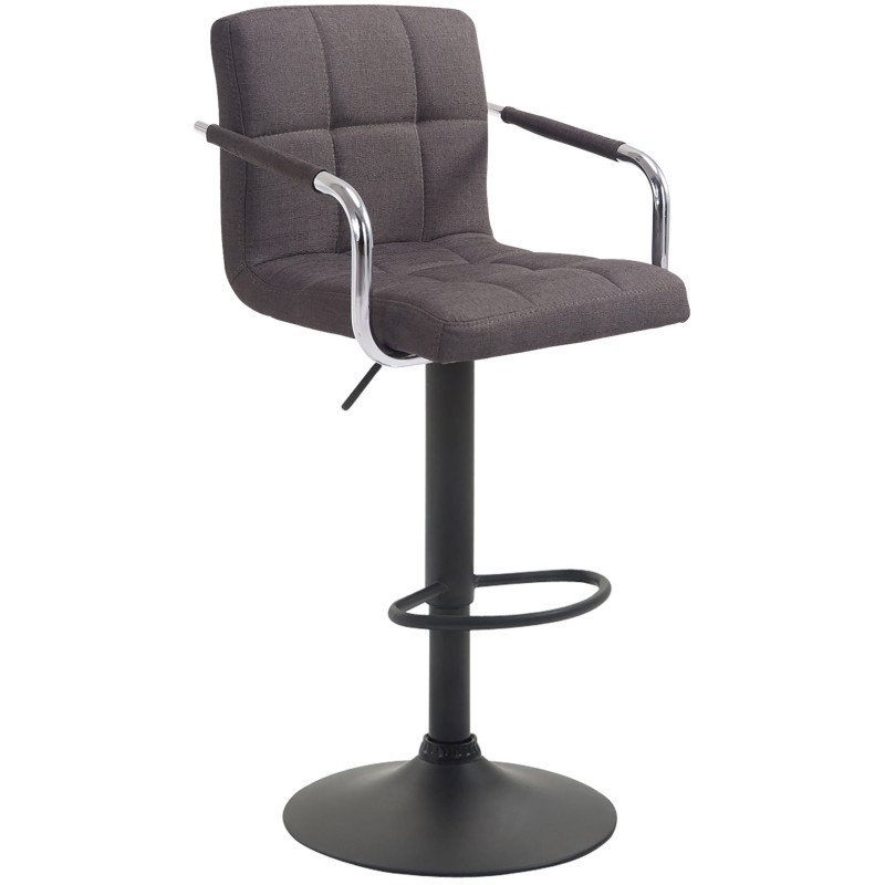 Tabouret de bar Lucy V2 en tissu gris foncé