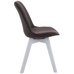 Lot de 4 chaises visiteurs Borneo V2 tissu blanc | gris foncé