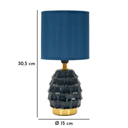 Lampe de Chevet Pigny Bleu – Style Moderne Ø 15x30,5 cm