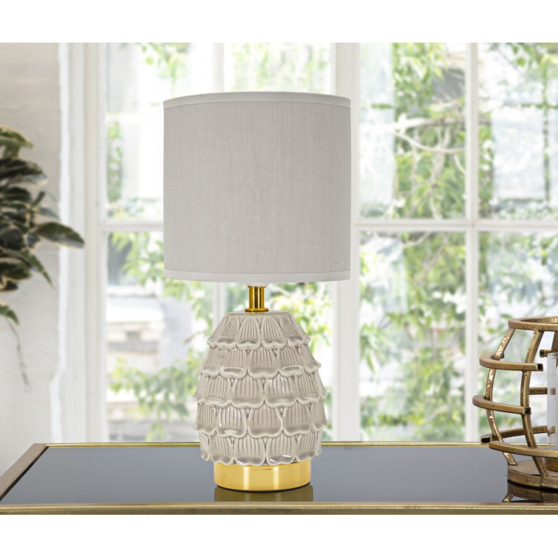 Lampe de Chevet Pigny Gris – Élégance Contemporaine Ø 15x30,5 cm