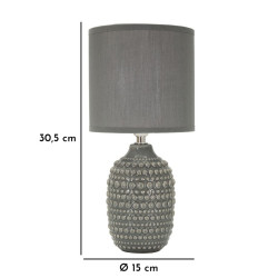 Lampe de Chevet Points Gris – Chic et Minimaliste Ø 15x30,5 cm