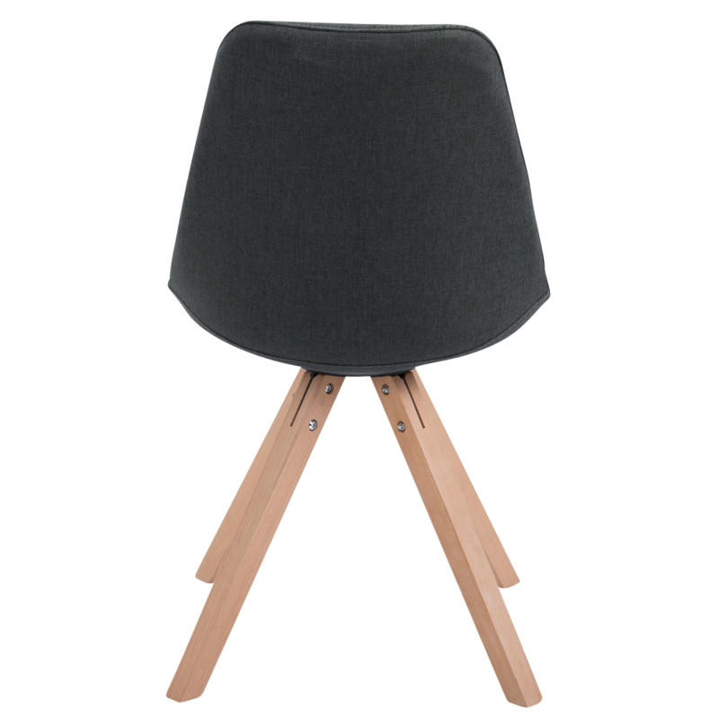 Lot de 4 chaises visiteurs Toulouse tissu Square Natura | gris foncé