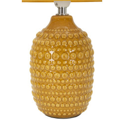 Lampe de Chevet Points Moutarde – Style Contemporain Ø 15x30,5 cm
