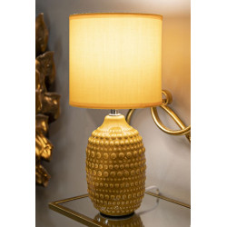 Lampe de Chevet Points Moutarde – Style Contemporain Ø 15x30,5 cm