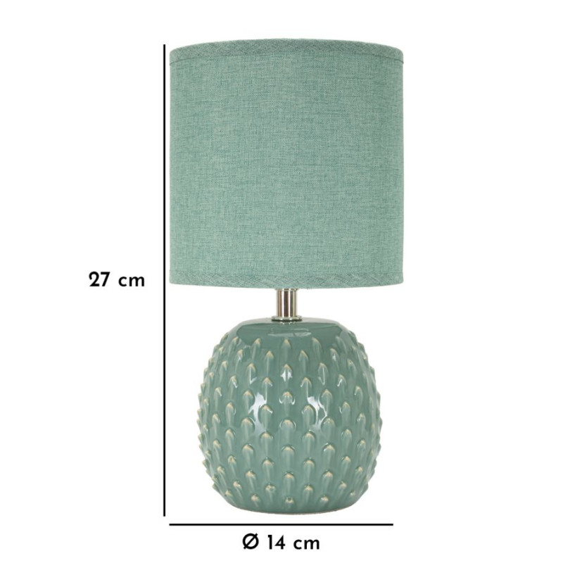 Lampe de Chevet Pontus Turquoise – Glam Contemporain Ø 14x27 cm