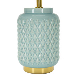 Lampe de Table Carrée Turquoise – Élégance Contemporaine Ø 28x44 cm