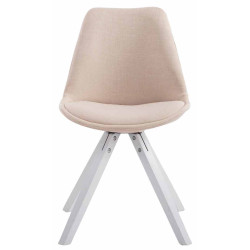 Lot de 4 chaises visiteurs Toulouse tissu Square blanc | crème