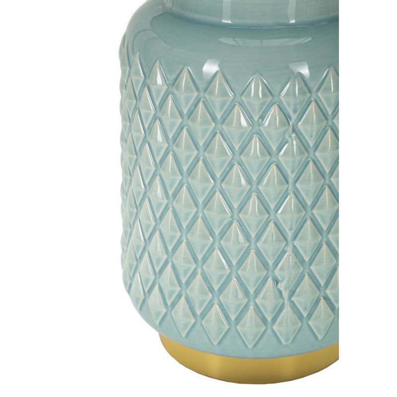 Lampe de Table Carrée Turquoise – Élégance Contemporaine Ø 28x44 cm