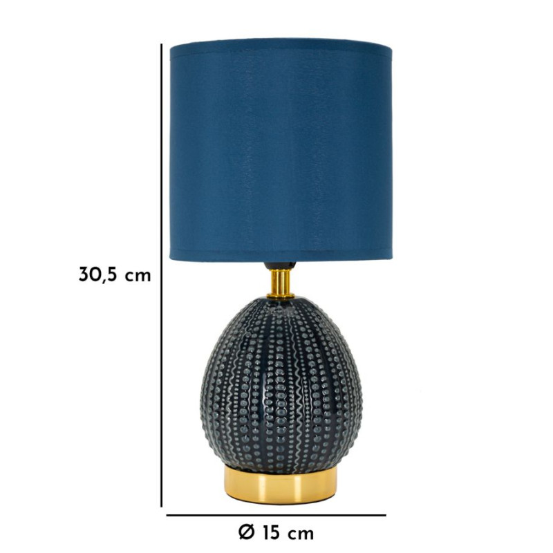 Lampe de Chevet Flavi Bleu – Glam Minimaliste Ø 15x30,5 cm