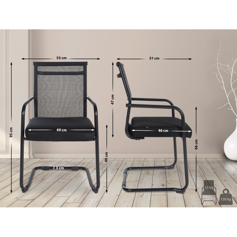 Chaise visiteur Denny | noir