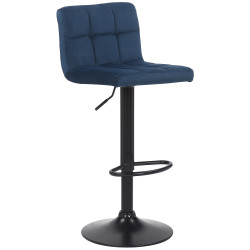 Tabouret de bar en velours Feni bleu