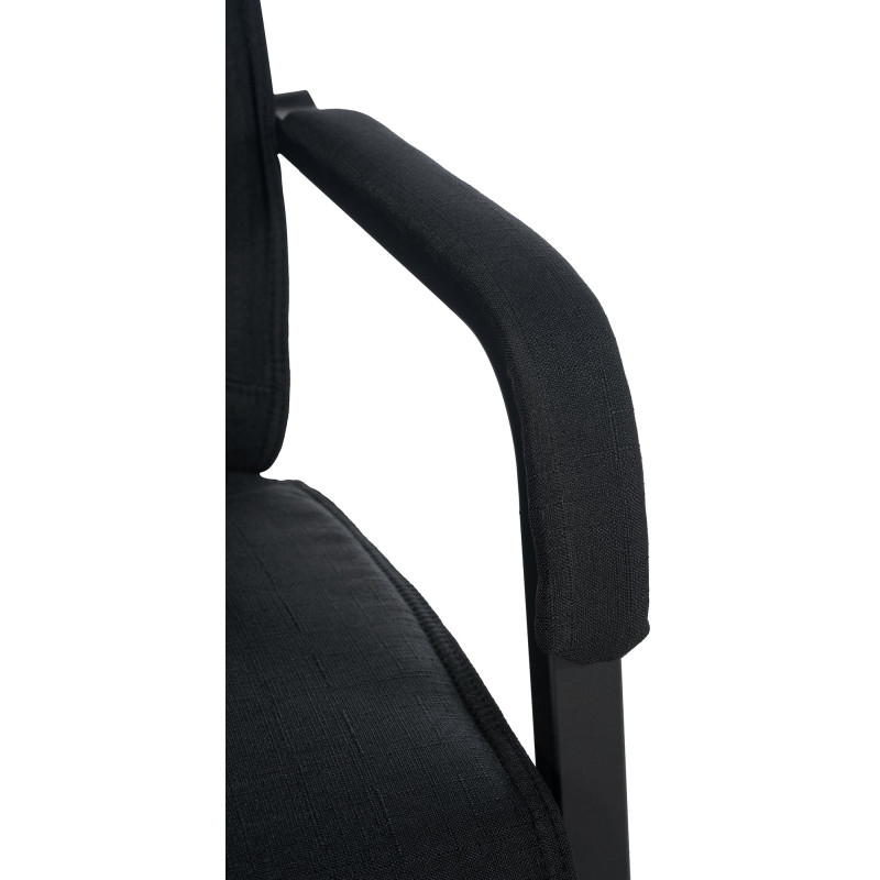 Chaise visiteur XL en tissu Anubis | noir/noir