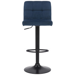 Tabouret de bar en velours Feni bleu