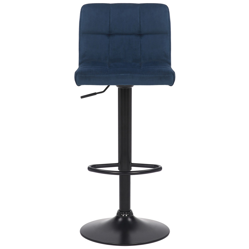Tabouret de bar en velours Feni bleu