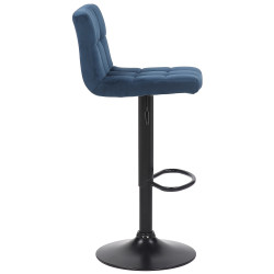 Tabouret de bar en velours Feni bleu