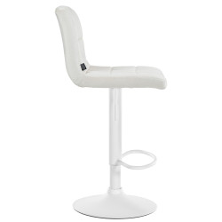 Tabouret de bar Pérou velours blanc crème
