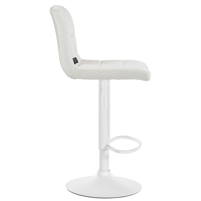 Tabouret de bar Pérou velours blanc crème