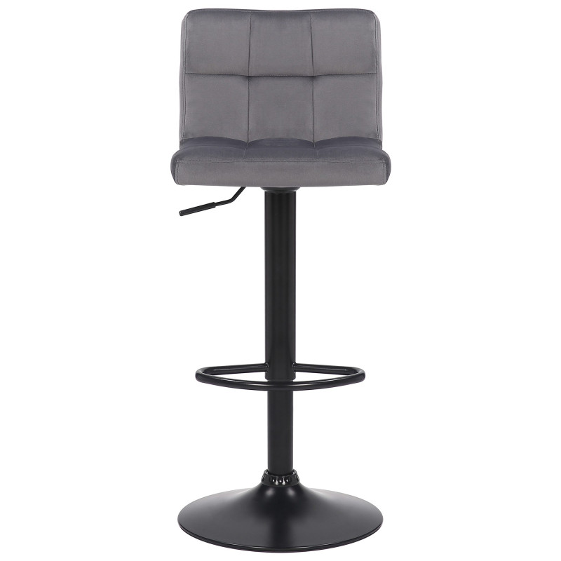 Tabouret de bar en velours Feni gris