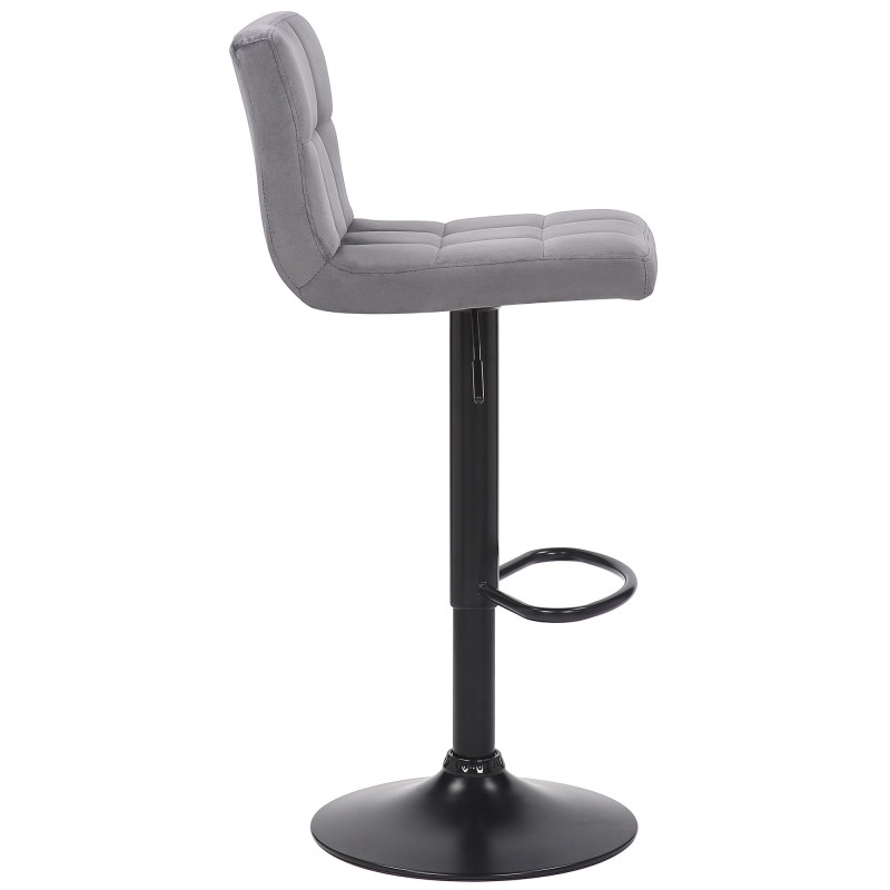Tabouret de bar en velours Feni gris