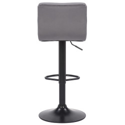 Tabouret de bar en velours Feni gris