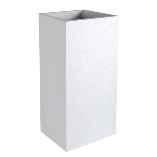 EDA Pot de fleurs haut carré Graphit - 39,5 x 39,5 x H 80 cm - 31 L - Blanc cérusé