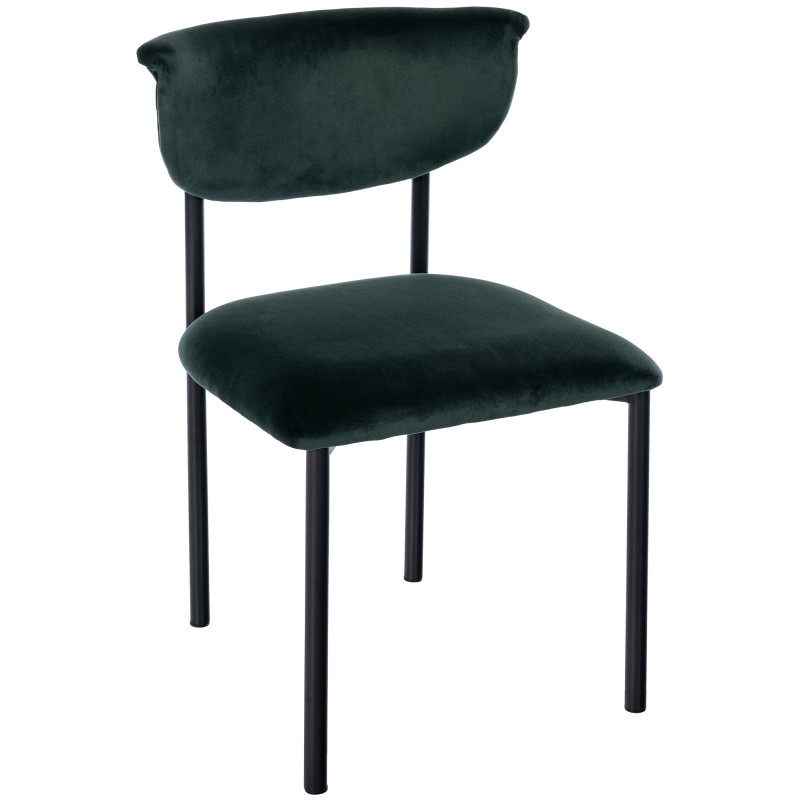 Chaise visiteur en velours Gambell | vert foncé
