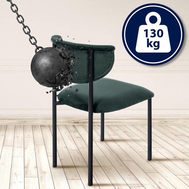 Chaise visiteur en velours Gambell | vert foncé
