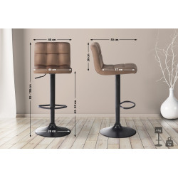 Tabouret de bar en velours Feni brun