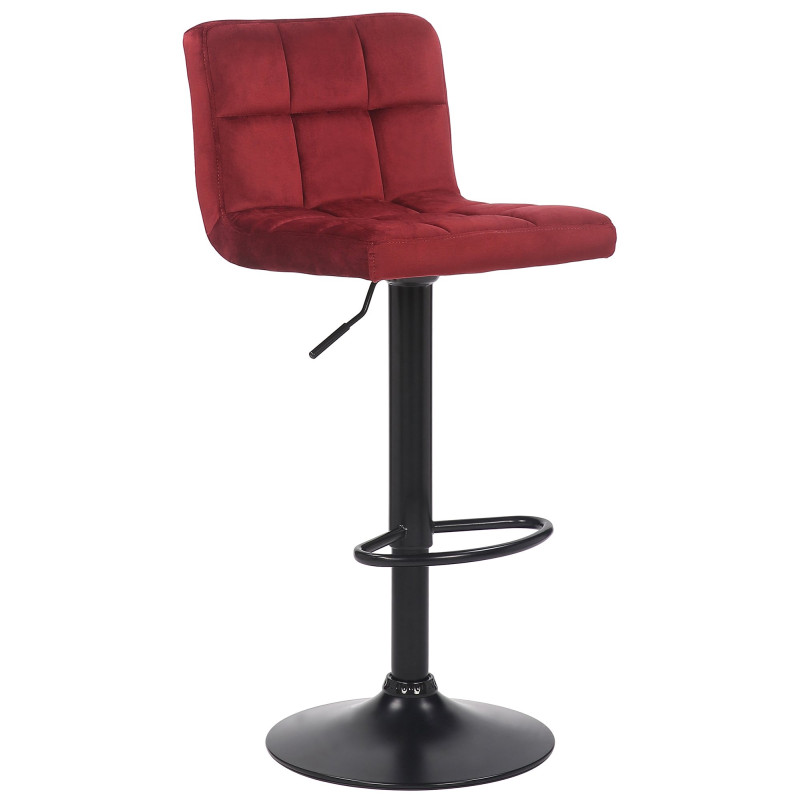 Tabouret de bar en velours Feni rouge