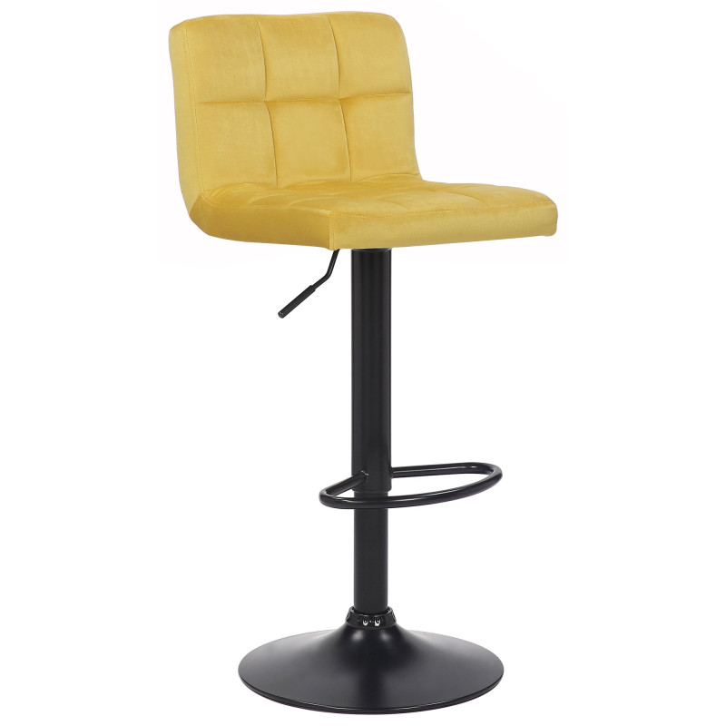 Tabouret de bar en velours Feni jaune