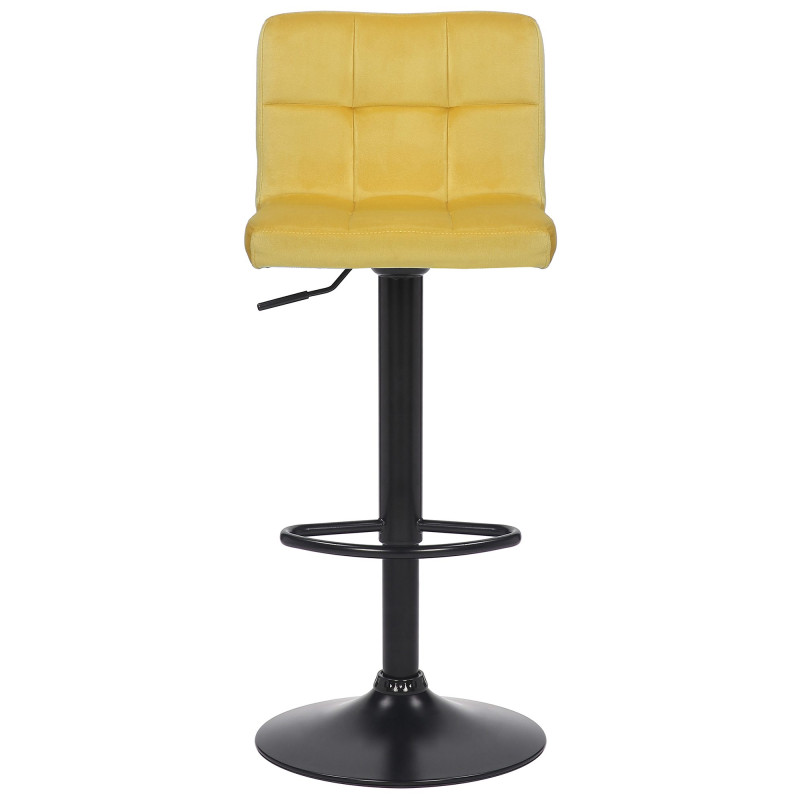 Tabouret de bar en velours Feni jaune