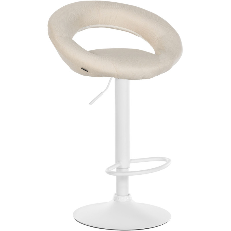 Tabouret de bar Olinda en tissu crème