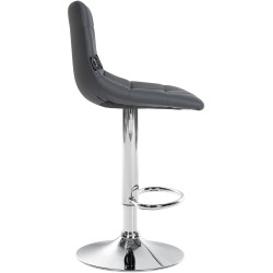 Tabouret de bar Jerry simili cuir gris chrome