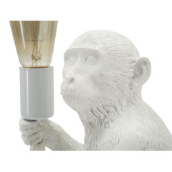 Lampe de Table Singe Assis Blanc – Élégance Chic 33x33x32 cm