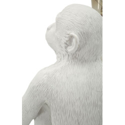 Lampe de Table Singe Assis Blanc – Élégance Chic 33x33x32 cm