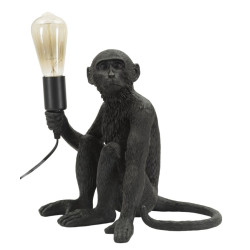Lampe de table singe assis noir – Style contemporain 33x33x32 cm