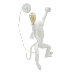 Applique Murale Singe Blanc – Élégance Contemporaine 32x32x64 cm