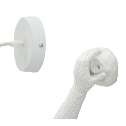 Applique Murale Singe Blanc – Élégance Contemporaine 32x32x64 cm