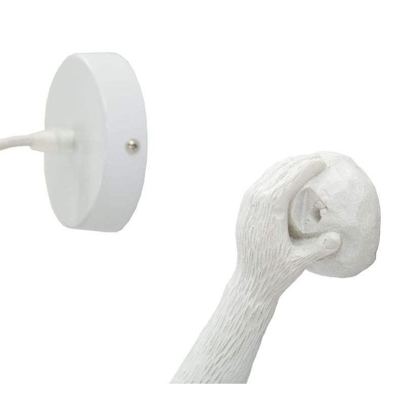 Applique Murale Singe Blanc – Élégance Contemporaine 32x32x64 cm