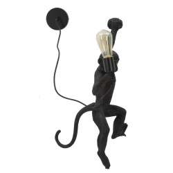 Applique Murale Singe Noir – Luxe Contemporain 32x32x64 cm