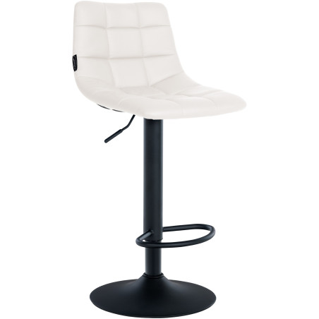 Tabouret de bar Jerry simili cuir noir blanc